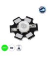 GloboStar® 73751 High Power Star LED - Υψηλής Ισχύος Star LED 5W DC 3.2V Πράσινο Φ2 x Υ0.6cm - 2 Χρόνια Εγγύηση